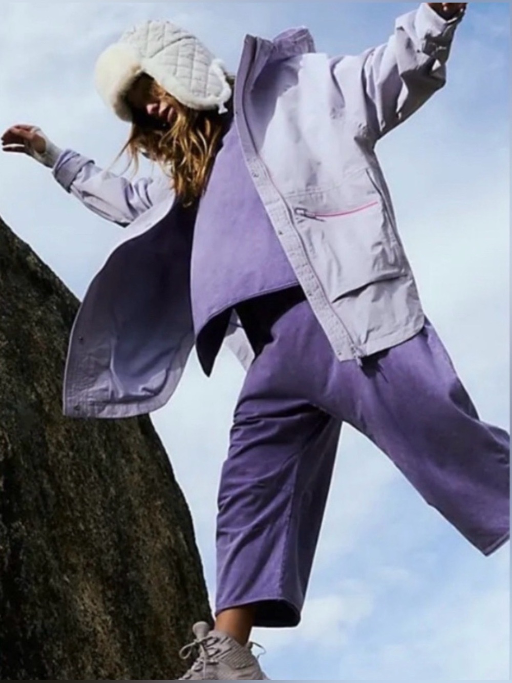 Free People Singin' In The Rain Packable Jacket. NWT Lavendar fog - Picture 4 of 5